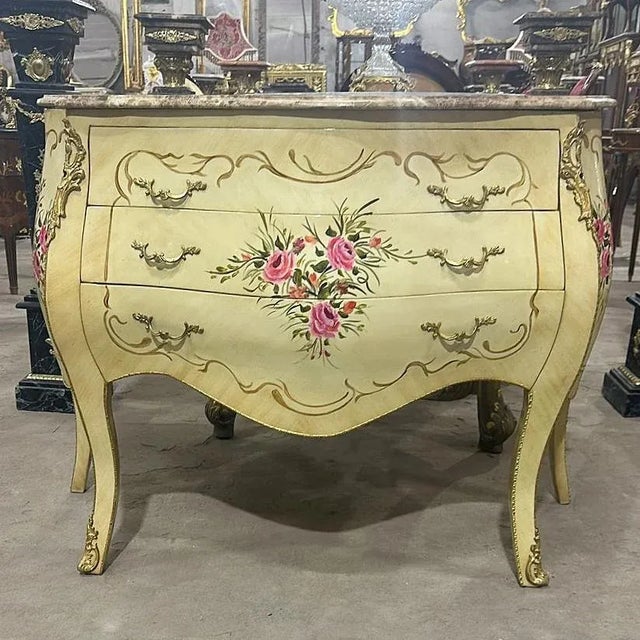 French White Marble Commode Furniture | Chairish