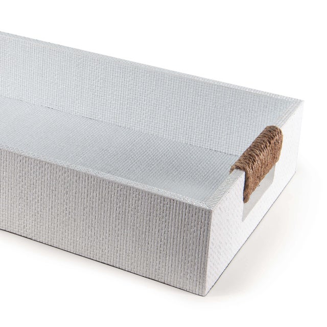 Traditional Regina Andrew Logia Rectangle Tray Small in White For Sale - Image 3 of 5