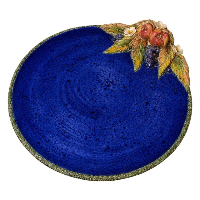 Large Decorative Glazed Ceramic Platter by Laurence Saint-Amour, 1950s For Sale - Image 6 of 6