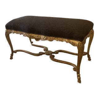 Early 20th Century Italian Giltwood Bench For Sale