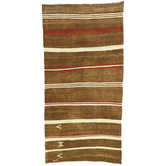 Vintage Turkish Striped Kilim Rug, 06'01 X 12'03 For Sale - Image 11 of 11