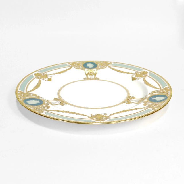 Set of 8 Mintons Porcelain Thickly Gilt Pâte-Sur-Pâte Luncheon Plates by Albion Birks For Sale - Image 11 of 18