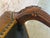 Brown Antique French Louis XV Bench, Hand-Carved Wood & Brown Leather For Sale - Image 8 of 14