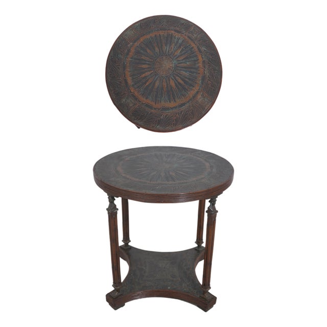 Maitland Smith Neoclassical Round Bronze Surface Table For Sale