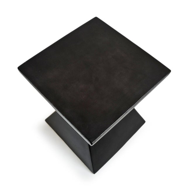 Modern Black Outdoor Side Table For Sale - Image 4 of 4