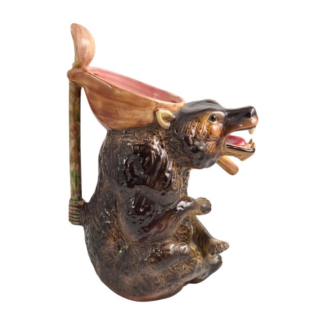Antique English Majolica Graduated Bear Syrup Jugs by Joseph Holdcroft, 1875, Set of 3 For Sale - Image 10 of 18