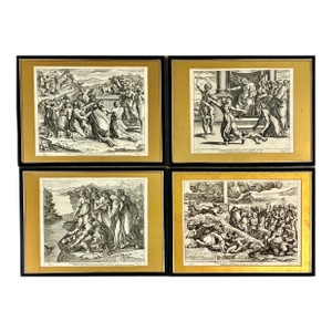 Set of Four Framed Engravings of Classical Biblical Scenes