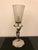 Beautiful French Art Deco table lamp. Clear frosted glass shade having geometric motif signed by Muller Frères Luneville....