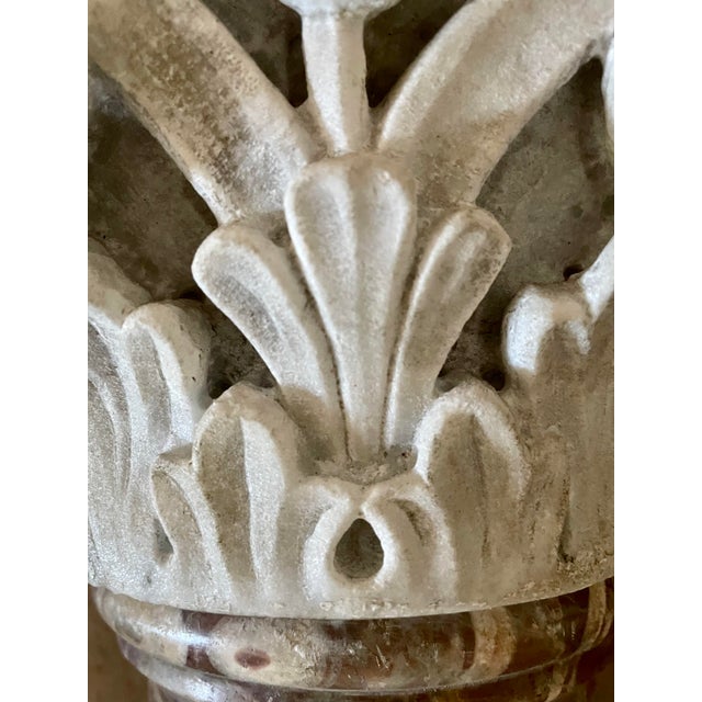 Stone Antique Marble Columns - Italian - A Pair For Sale - Image 7 of 10