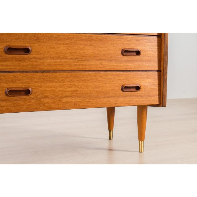 Wood Scandinavian Teak Chest of Drawers, 1960s For Sale - Image 7 of 16