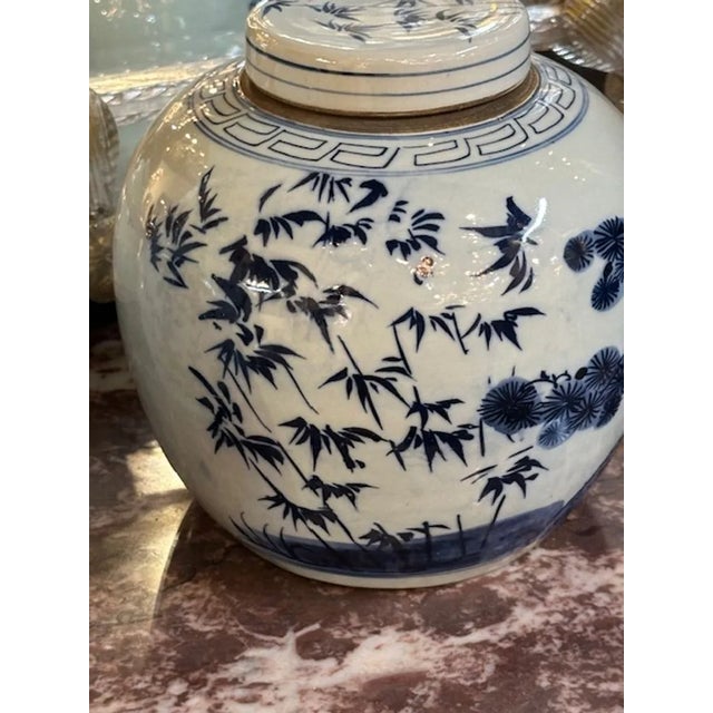 Pair of Vintage Chinese Covered Jars For Sale - Image 4 of 7