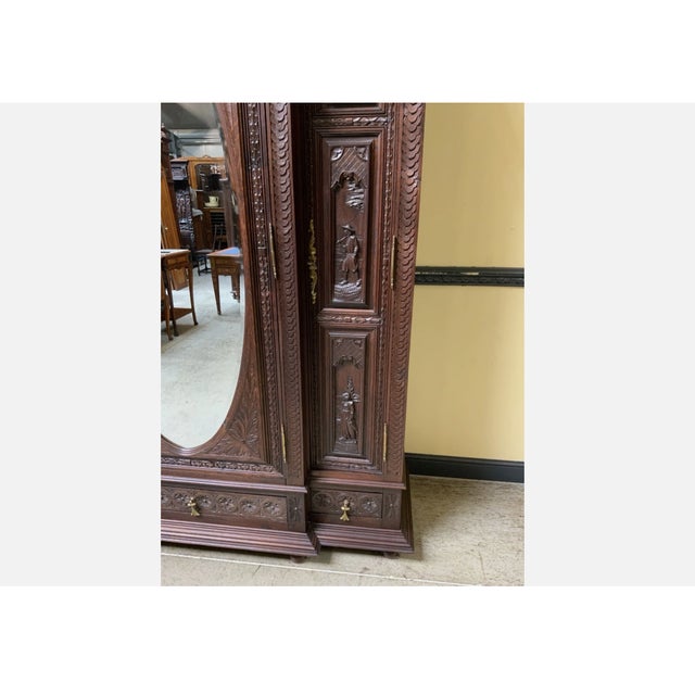 19th Century Antique Breton China Cabinet, 1880 For Sale - Image 5 of 13