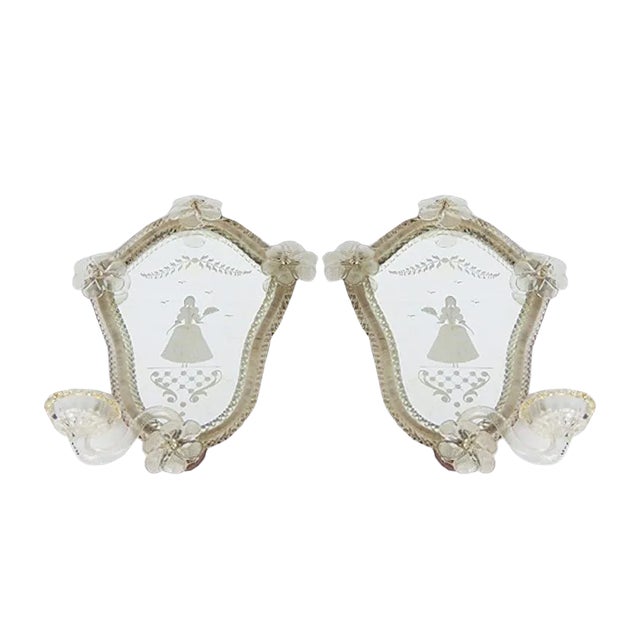 Candle Holder Sconces, 1940s, Set of 2 For Sale