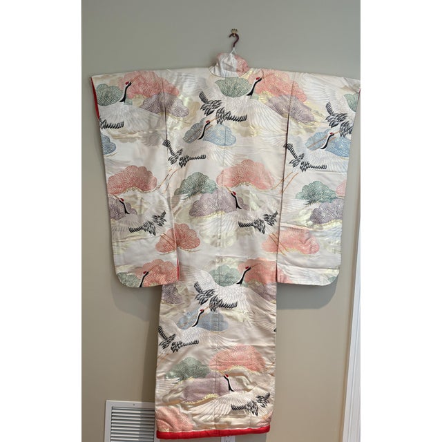 Japanese Vintage Hand Embroidered Wedding Kimono For Sale In New York - Image 6 of 8