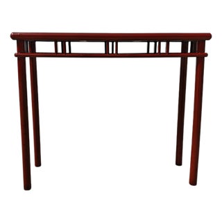 Red Lacquer 38" Long Console Table For Sale