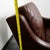 Mid Century Danish Modern Lounge Chair Brown Leather Arm Denmark MCM Armchair For Sale - Image 10 of 11