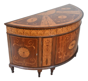 Sheraton Side Cabinets in Satinwood, 1890s, Set of 2