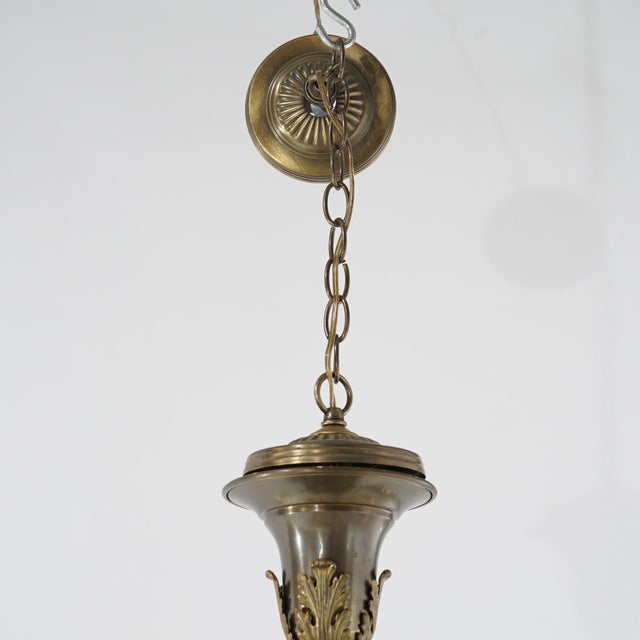 Brass Oversized Louis XV Style Brass & Bronze 6-Light Chandelier Circa 1940 For Sale - Image 8 of 9