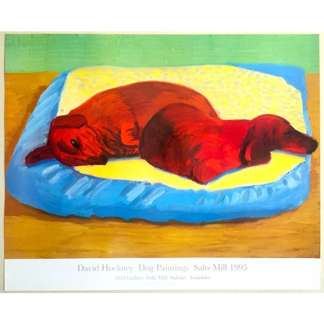 David Hockney Vintage 1995 Lithograph Print " Dog Paintings " Pop Art Exhibition Poster For Sale - Image 11 of 12