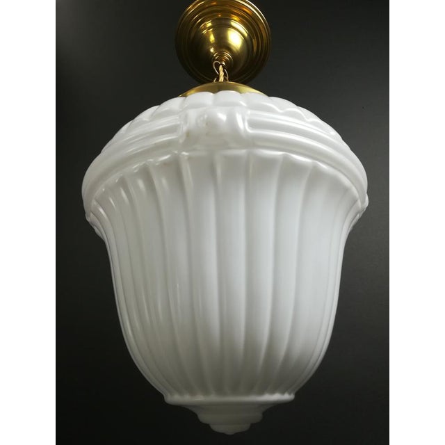 Gold Milky Glass Pendant Lamp, Germany, 1920s For Sale - Image 8 of 10