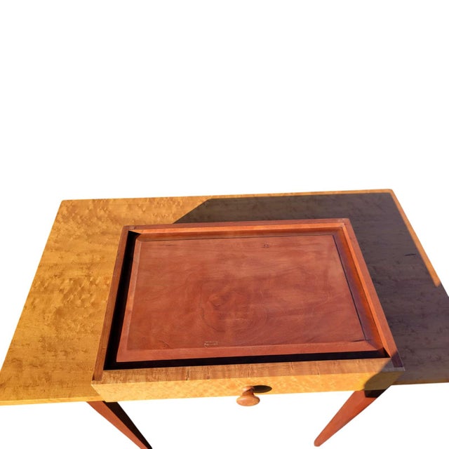 Vintage 1970s Birdseye Maple Shaker Style Hall Table W/ Drawer – Solid Wood For Sale - Image 18 of 18