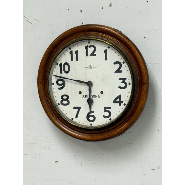 Early 20th Century Antique Seikosha Wall Clock For Sale - Image 5 of 12