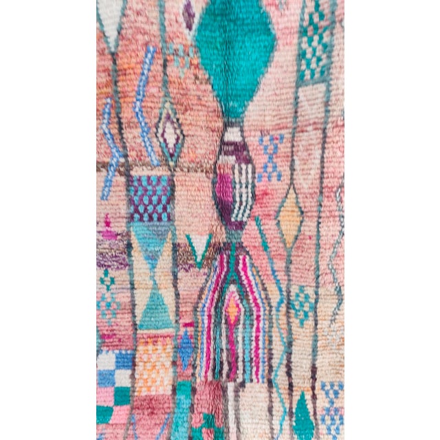 Moroccan Contemporary Rose Clay Patchwork Wool Moroccan Rug For Sale - Image 3 of 18