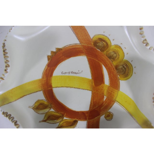 Ceramic 1960s Signed Cosmi Ceramiche Graphic Italian Pottery Dish or Catchall Mid-Century Modern For Sale - Image 7 of 7