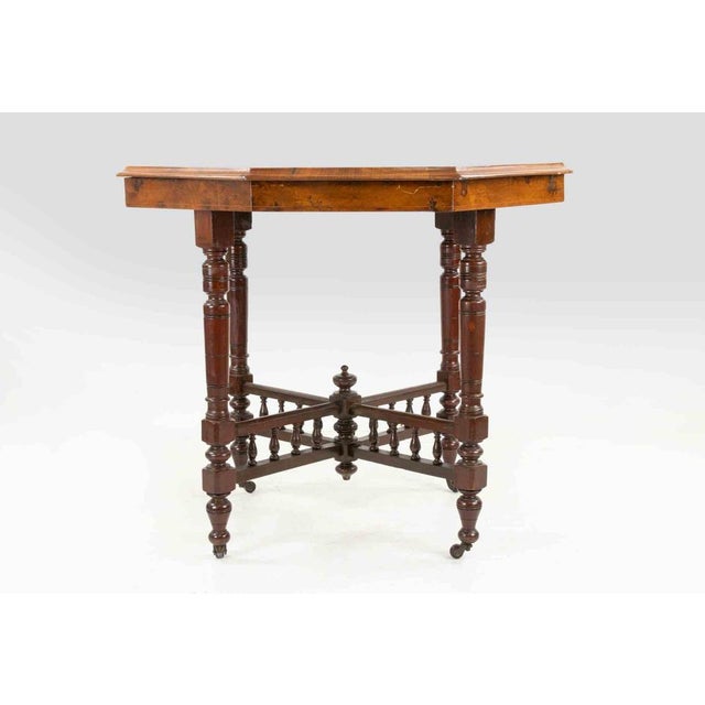 Vintage Octagonal Coffee Table in Wood, Italy, Mid-20th Century For Sale - Image 3 of 9