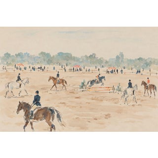 Equestrian Art Print – Horse Show and Riders, 60" X 40" For Sale