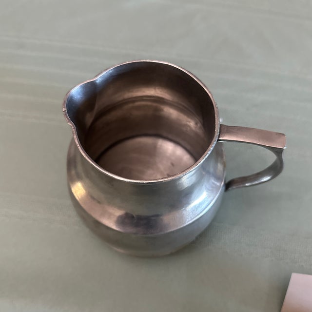 Rustic Beautiful Cosi Tabellini Distressed Rustic Pewter Pitcher For Sale - Image 3 of 12