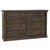 Classic carved mango wood nine-drawer dresser with rich brown walnut finish. Handsome black iron knobs. Each may vary in...