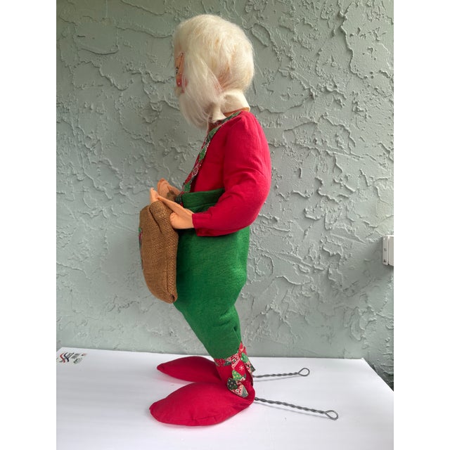 Late 20th Century Large Annalee Santa Claus Figure With Burlap Sack, 28” For Sale - Image 10 of 12