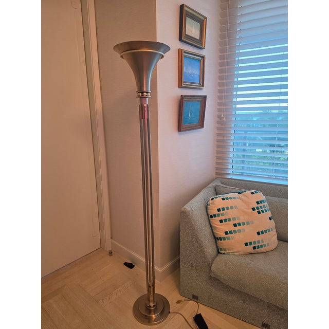 1980s 1980s J. Robert Scott & Associates, Inc. Torchiere Floor Lamp. For Sale - Image 5 of 5