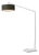 Stretch 87"h 1-Light Arc Lamp, Black Linen Shade, White Body, Dimmable, for Living Room or Bedroom For Sale