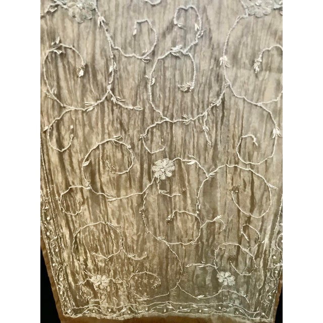Asian Zardosi Embroidered Silk Decorative Table Runner Throw For Sale - Image 10 of 10