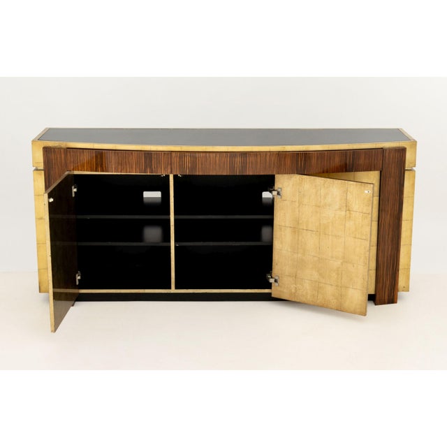 Modern Gilt Lacquered and Ebony Sideboard For Sale - Image 4 of 8