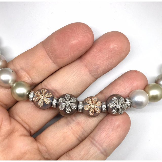 2010s Diamond South Sea Pearl Necklace Certified For Sale - Image 5 of 9