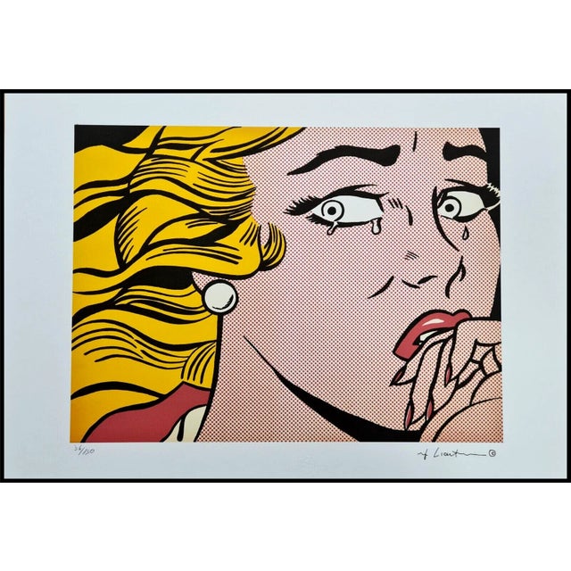 1980s Roy Lichtenstein "Crying" Limited Edition Lithograph For Sale - Image 9 of 9