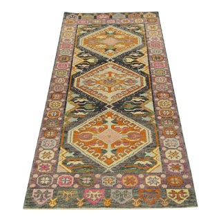 Modern Turkish Oushak Rug 3'1" x 8' For Sale