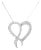 .925 Sterling Silver 1 cttw Diamond Heart and Ribbon 18" Pendant Necklace (I-J Clarity, I2-I3 Color) - 18" For Sale