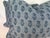 Custom pair of 16”x20” pillows covered in Peter Dunham "Rajmata Tonal Woven" in blue on blue fabric. These pillows are...