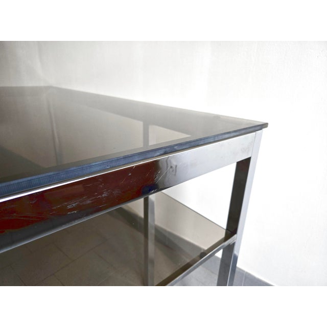 Vintage Desk in Steel & Saint-Gobain Glass, 1970s For Sale - Image 9 of 17