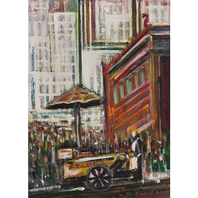 Genre: Modern Subject: Cityscape Medium: Oil Surface: Canvas Dimensions: 12" x 9" x 1" Dimensions w/Frame: 16" x 13"