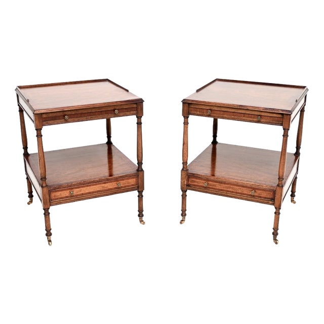 Georgian Satinwood Side Tables, 1950s, Set of 2 For Sale