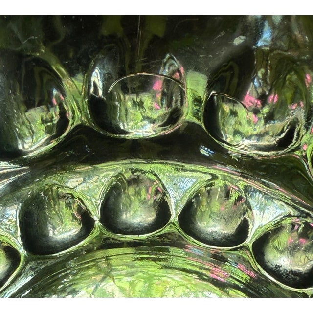 Vintage Hazel-Atlas Green Glass Salad Serving Bowl For Sale - Image 9 of 9