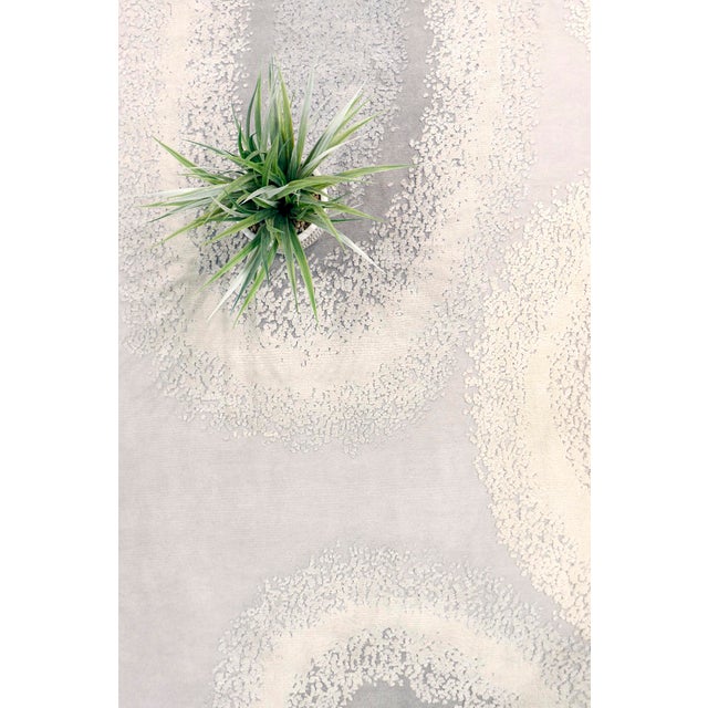Modern Pasargad Home Modern Silver Silk & Wool Area Rug- 8' 1" X 9'10" For Sale - Image 3 of 5