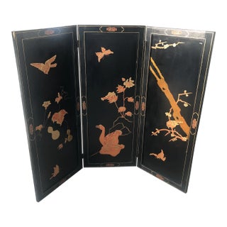 1990s Vintage Chinoiserie Asian Style 3-Panel Screen Room Divider For Sale