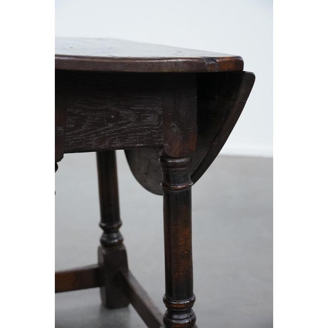 Antique English Loop-Eared Side Table in Oak, 18th Century For Sale - Image 16 of 17