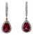 Diamond Rubellite Tourmaline Drop Earrings 18k W Gold 2.93 TCW Certified For Sale